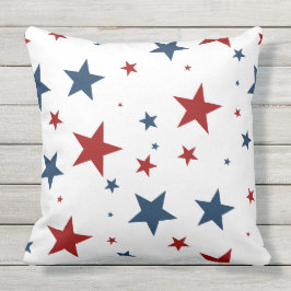 Patriotic Rött vitt blått Star Mönster Kudde