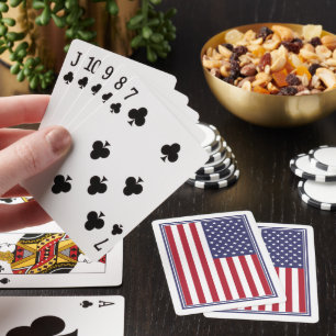 Patriotic Rött vitt blått Stars och stripes Flagga Casinokort