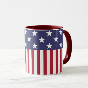 Patriotic Rött vitt blått Stars och stripes Flagga Mugg