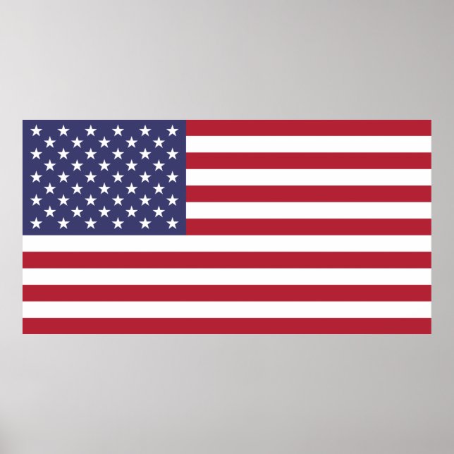 Patriotic Rött vitt blått Stars och stripes Flagga Poster (Framsidan)