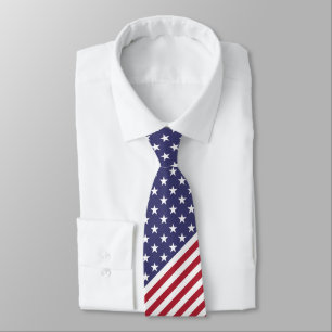 Patriotic Rött vitt blått Stars och stripes Flagga Slips