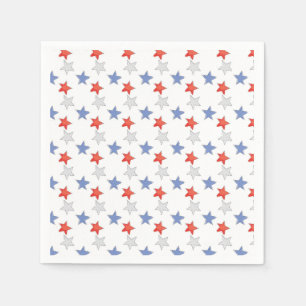Patriotic Rött vitt blått Stars Pappersservett