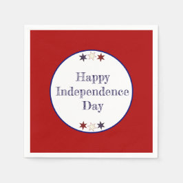 Patriotic Rött vitt blått Stars Pappra Tallrikar Pappersservett