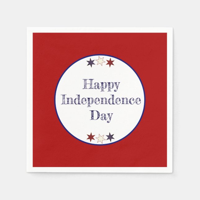 Patriotic Rött vitt blått Stars Pappra Tallrikar Pappersservett (Framsidan)