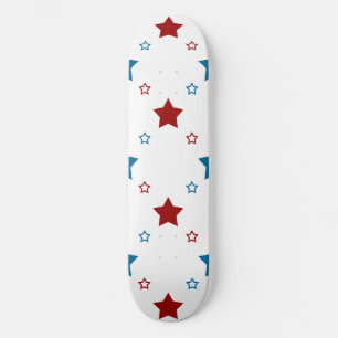 Patriotic Rött vitt blått Stars Skatedäcket Skateboard Bräda 20 Cm