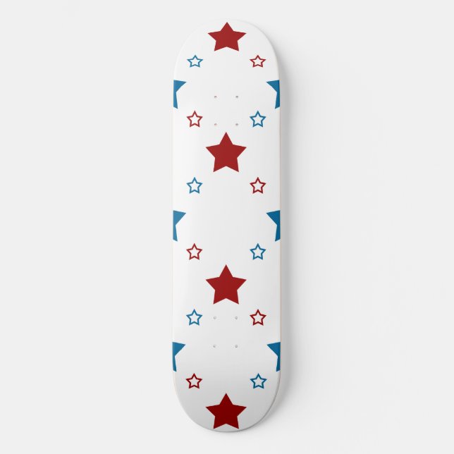 Patriotic Rött vitt blått Stars Skatedäcket Skateboard Bräda 20 Cm (Framsida)