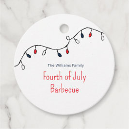 Patriotic Rött vitt blått String Ljus 4 juli Gåvor Etiketter