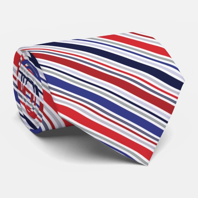 Patriotic Rött vitt blått Stripe Slips (Rullad)