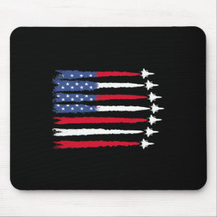 Patriotic Rött vitt blått USA flagga Fighter Jet 4 Musmatta