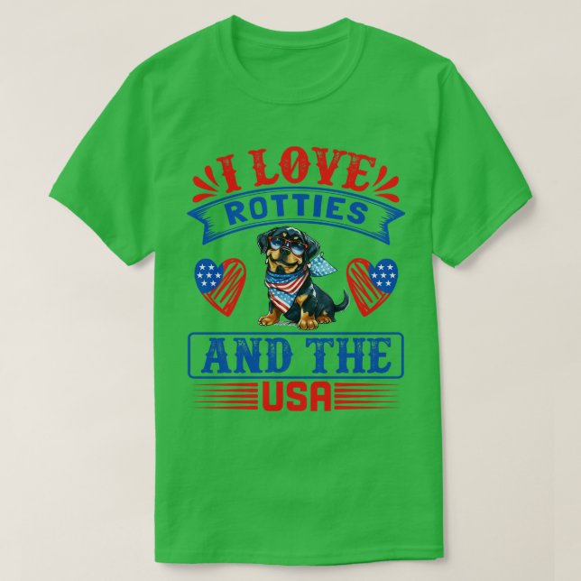 Patriotic Rottie Hund 1 T Shirt (Design framsida)