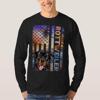 Patriotic Rottweiler American Flagga Hundar Älskar T Shirt