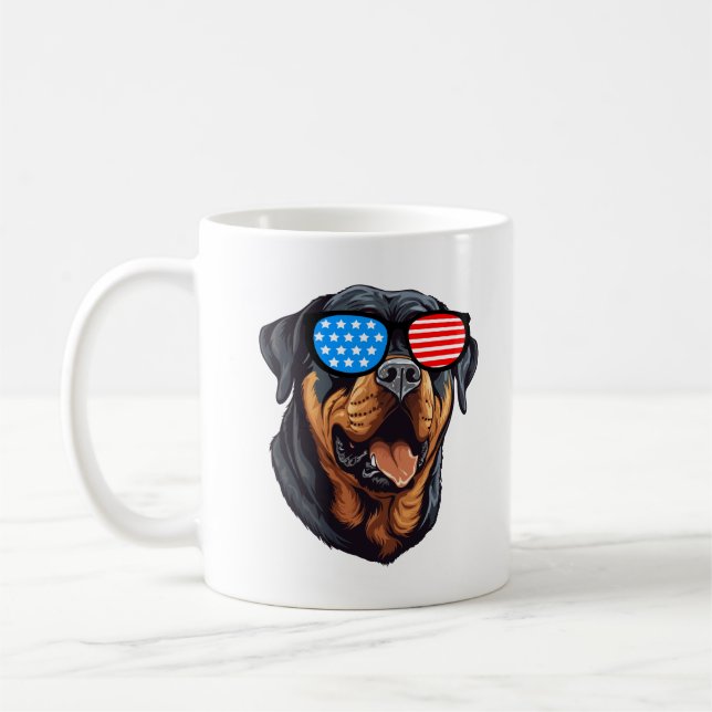 Patriotic Rottweiler Kaffemugg (Vänster)