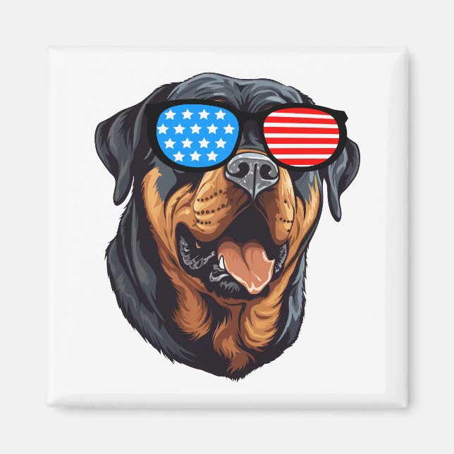 Patriotic Rottweiler Magnet (Framsidan)