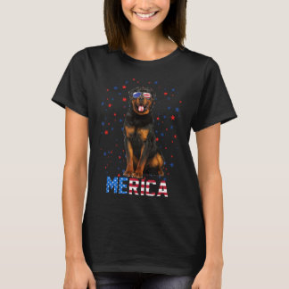 Patriotic Rottweiler Merica 4 juli Shirt Usa Fla T