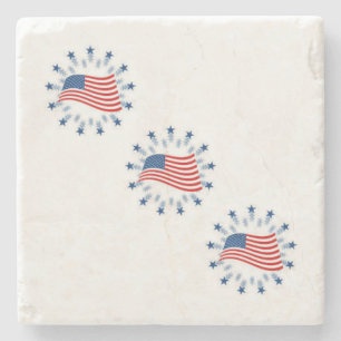 Patriotic Round Flagga Underlägg