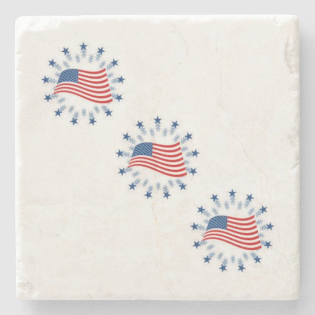 Patriotic Round Flagga Underlägg (Framsidan)