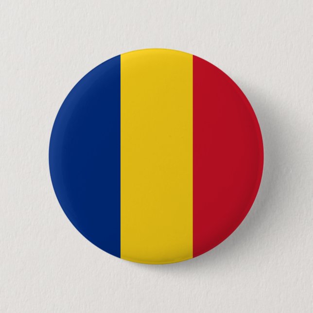 Patriotic Rumänien flagga Rumänska Knapp (Framsida)