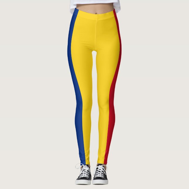 Patriotic Rumänien flagga Rumänska Leggings (Framsida)