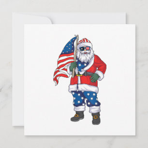 Patriotic Santa American jul 4:e juli San Inbjudningar