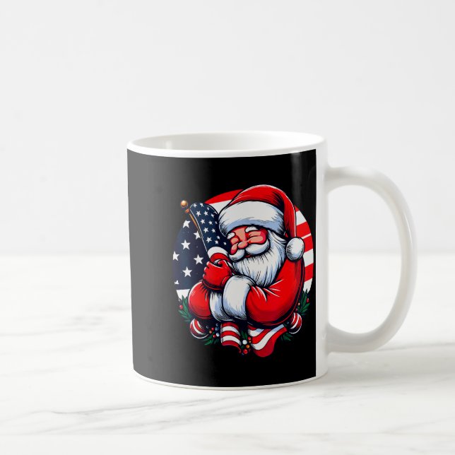 Patriotic Santa Claus Men Women Usa Flag Christmas Kaffemugg (Höger)