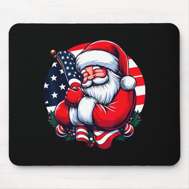 Patriotic Santa Claus Men Women Usa Flag Christmas Musmatta (Framsidan)