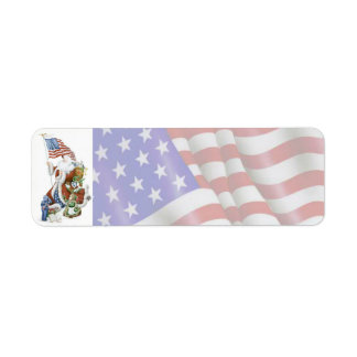 Patriotic Santa Flagga Helgdag Label Returadress Etikett