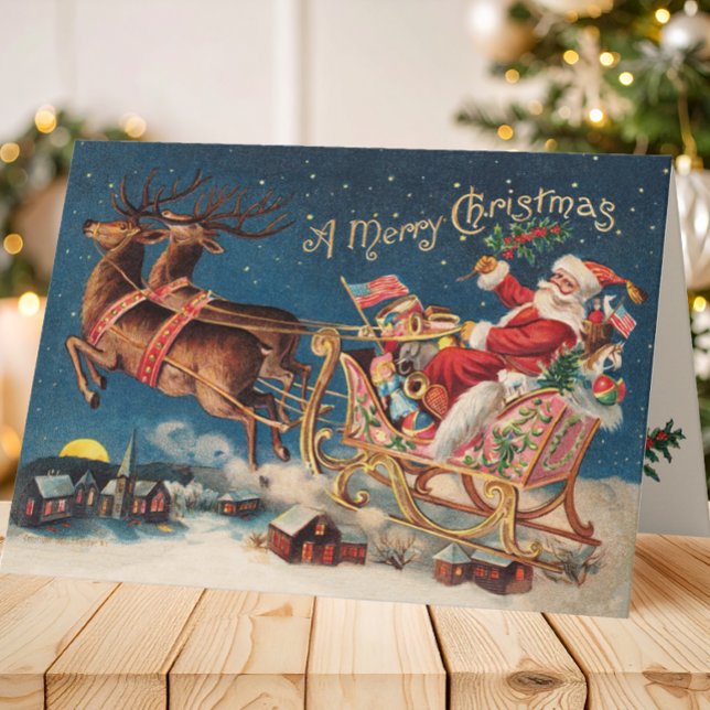 Patriotic Santa God jul Card Helgkort (Skapare uppladdad)