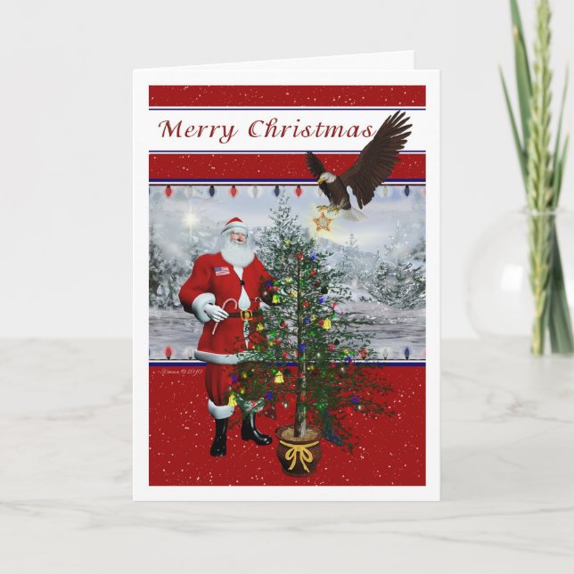 Patriotic Santa God jul Card Helgkort (Framsida)