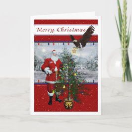 Patriotic Santa God jul Card Helgkort