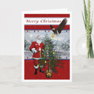 Patriotic Santa God jul Card Helgkort