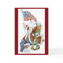 Patriotic Santa Greeting Card
