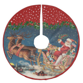 Patriotic Santa Julgransmatta Borstad Polyester