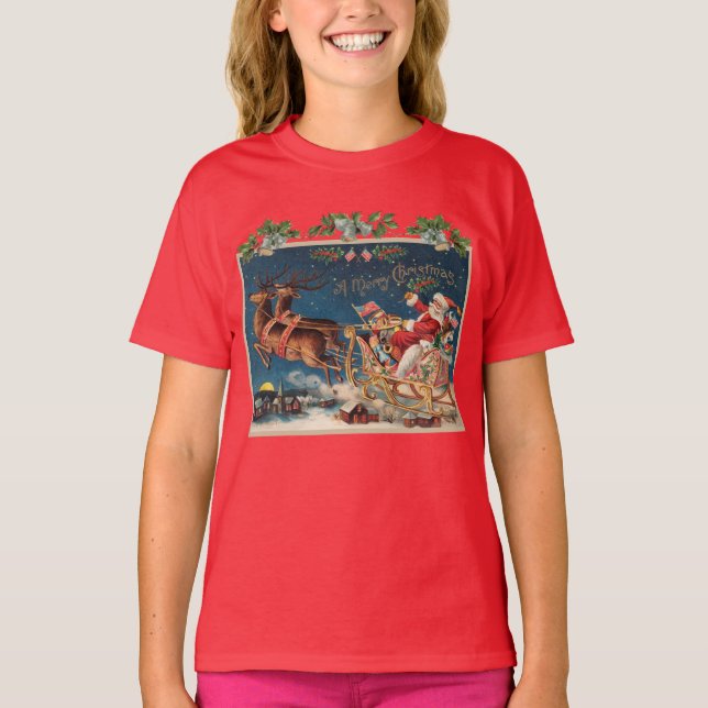 Patriotic Santa - Kids T Shirt (Framsida)