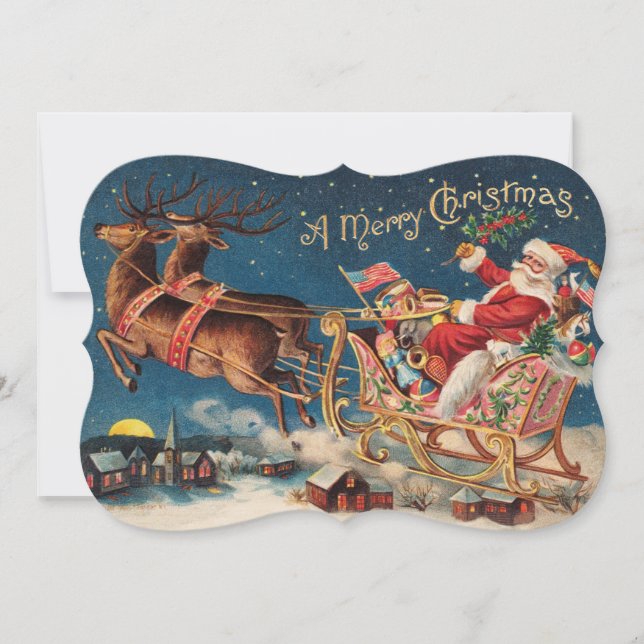 Patriotic Santa Mery-julinbjudan Inbjudningar (Framsida)