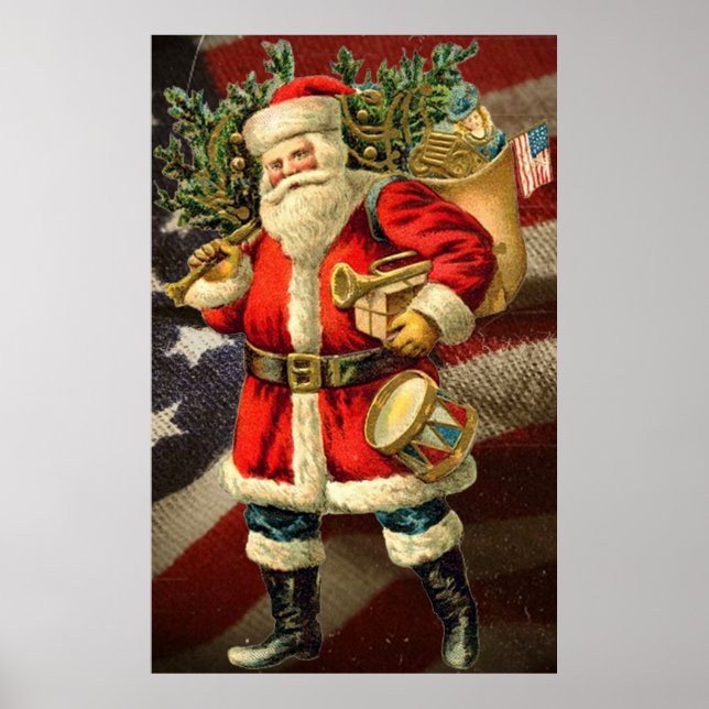 Patriotic Santa/Vintage Art Poster (Framsidan)