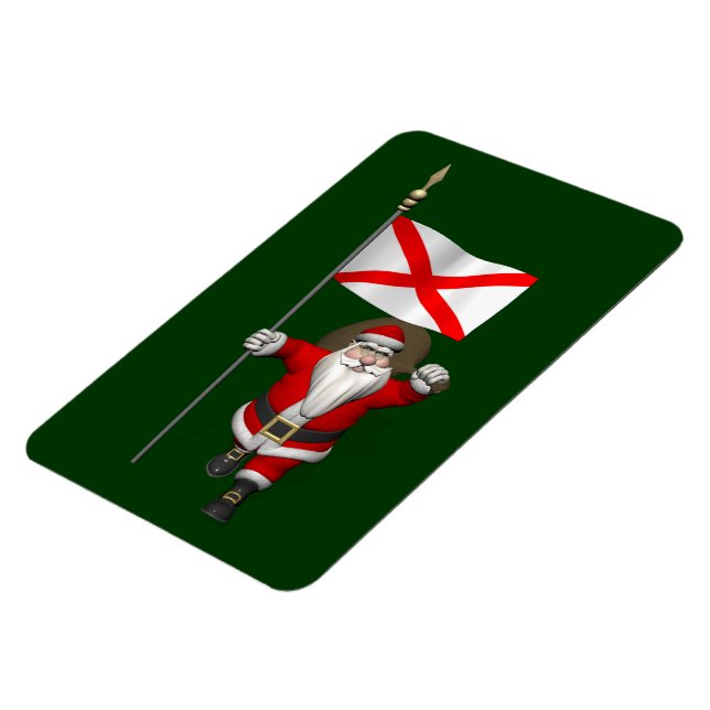 Patriotic Santa with Ensign of Alabama Magnet (Vänstra Sidan)