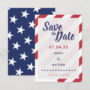 Patriotic Save the Date - US Flagga Spara Datumet