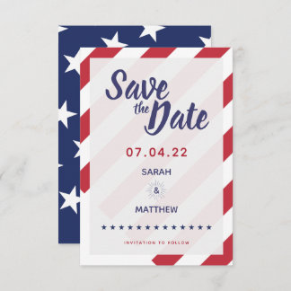 Patriotic Save the Date - US Flagga Spara Datumet
