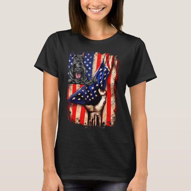 Patriotic Scottish Terrier American Hund T Shirt (Framsida)