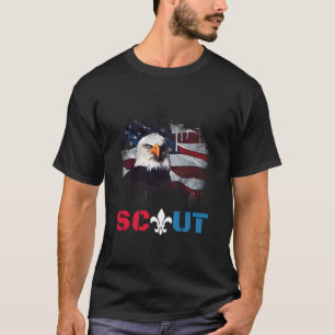 Patriotic Scout Boy Girl som säger Älskare US Flag T Shirt
