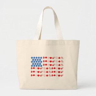 Patriotic Seashell och Starfish American Flagga Jumbo Tygkasse