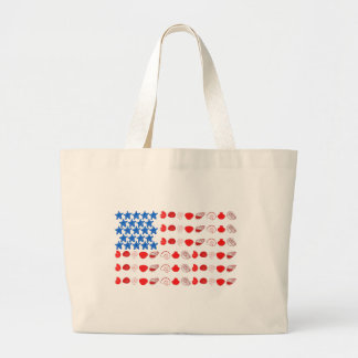 Patriotic Seashell och Starfish American Flagga Jumbo Tygkasse