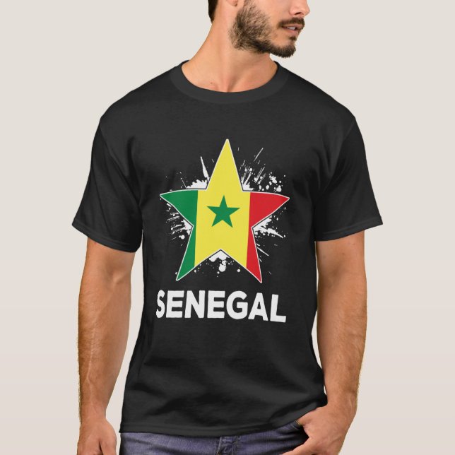Patriotic Senegal-Pridet Senegalese Flagga T Shirt (Framsida)
