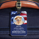 Patriotic Service Hund Photo ID Badge American Fla Bagagebricka<br><div class="desc">American Flagga Patriotic Service Hund ID-bricka - Identifiera enkelt hund som en hund för arbetstjänster, samtidigt som du håller din hund fokuserad och minskar distraktionen medan du arbetar med ett av dessa k9-ID-kort för hund-ID. Även om det inte behövs, kan du med ett Service Hund ID-kort ge dig ge och...</div>