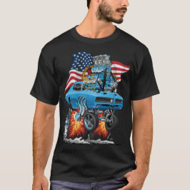 Patriotic Sexties American Muscle Car med Flagga T Shirt