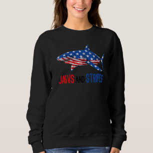Patriotic Shark American Flagga USA 4 juli Manar T Shirt