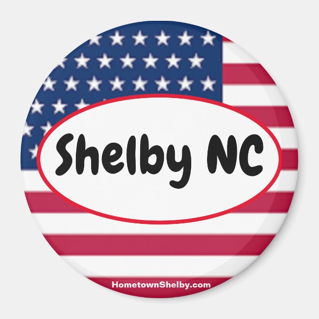 Patriotic Shelby NC-kylskåp Magnet (Framsidan)