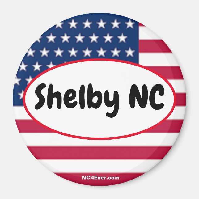 Patriotic Shelby NC-kylskåp Magnet (Framsidan)