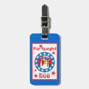 Patriotic Shetland Sheepdog Bagagebricka