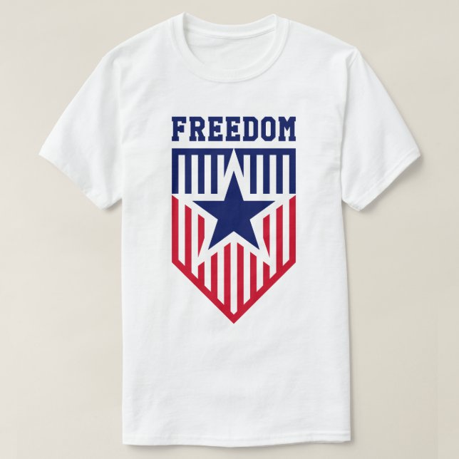 Patriotic Shield of Freedom Emblem T Shirt (Design framsida)